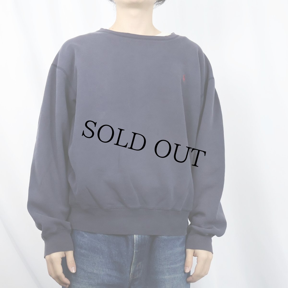 画像2: POLO Ralph Lauren ロゴ刺繍スウェット NAVY M (2)