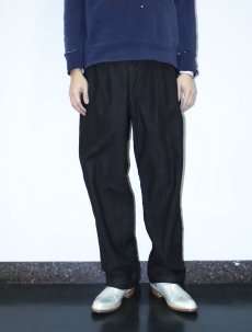 画像2: 60's 柄織り 2タック ウールスラックス BROWN W31 (2)