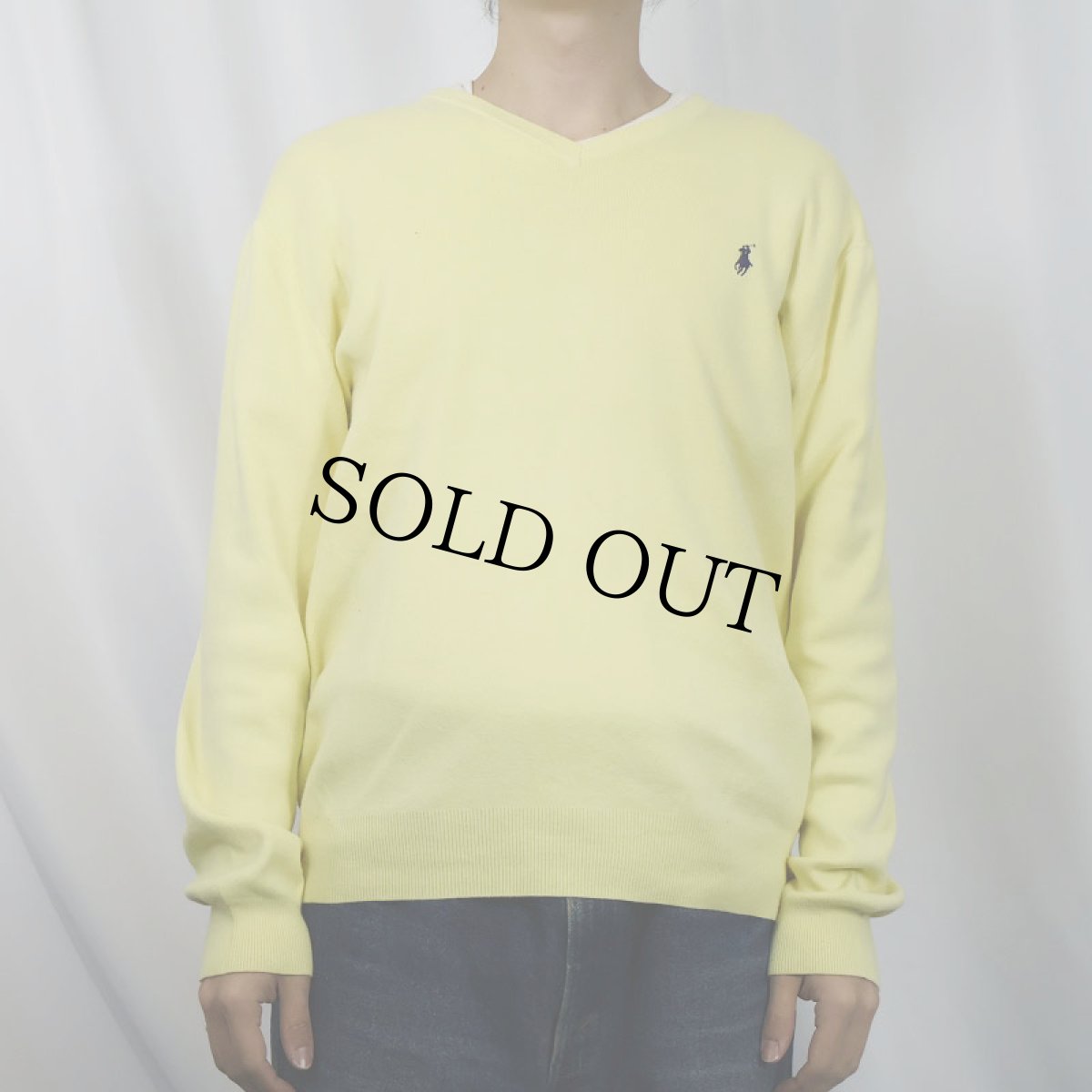 画像2: POLO Ralph Lauren ピマコットン Vネックニットセーター L (2)