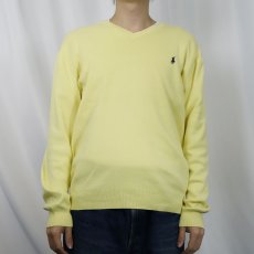 画像2: POLO Ralph Lauren ピマコットン Vネックニットセーター L (2)