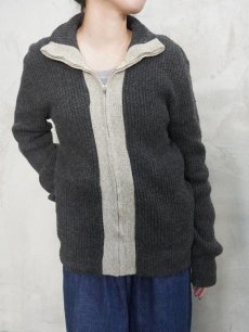 画像1: 50's PILGRIM 2トーン ウール×アクリルニットジップジャケット S (1)