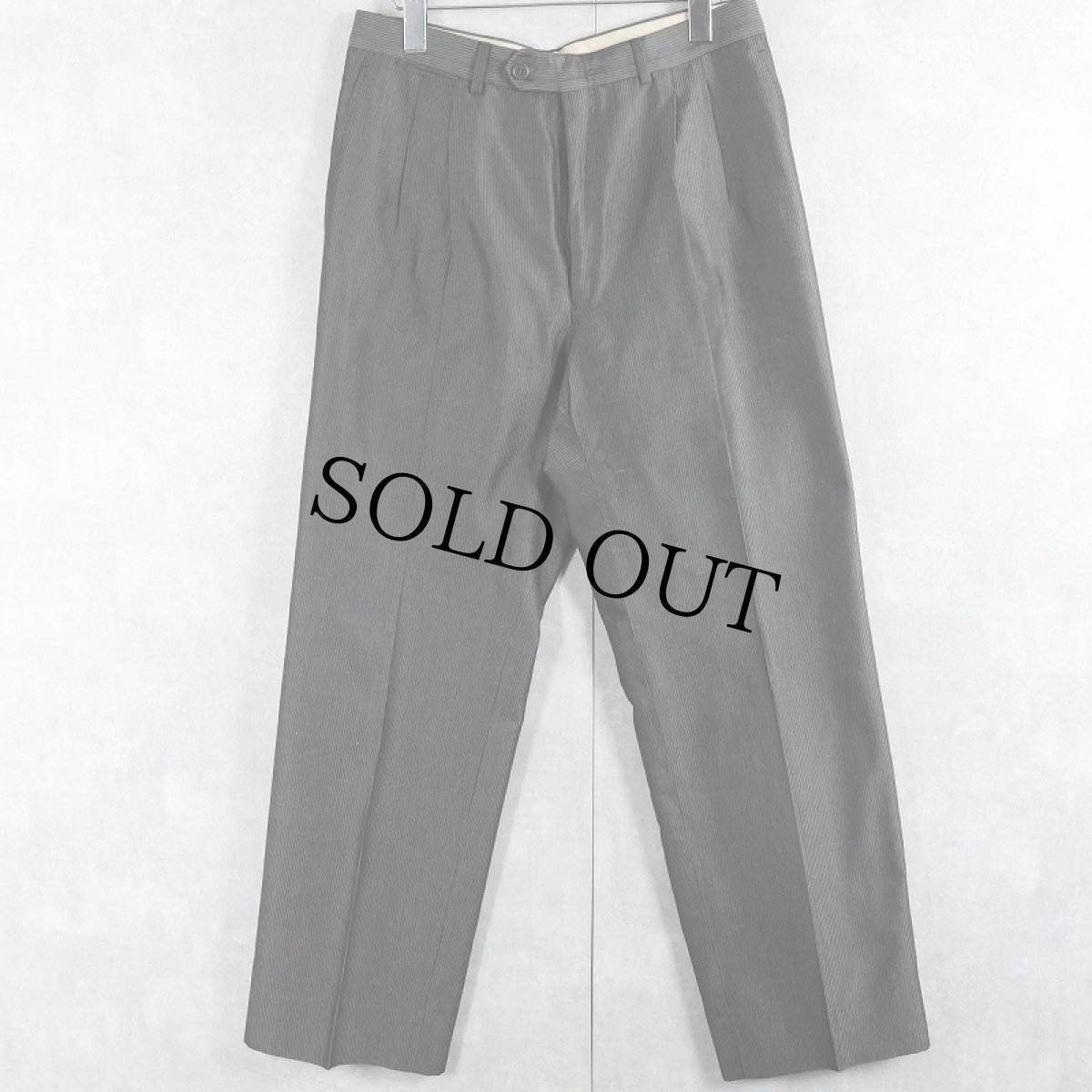 画像3: pierre cardin ITARY製 ストライプ柄 2タックシルクスラックス W31 (3)