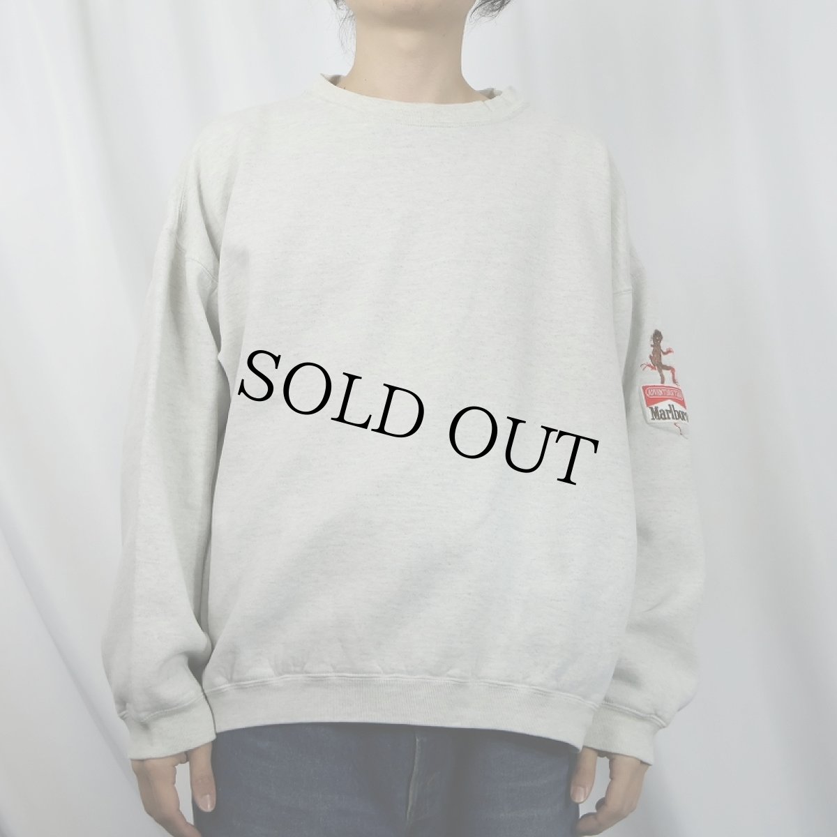 画像2: 90's Marlboro ADVENTURE TEAM トカゲ刺繍 タバコ企業スウェット L (2)