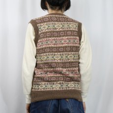 画像3: POLO Ralph Lauren フェアアイル柄 リネン×ラミー ニットベスト M (3)