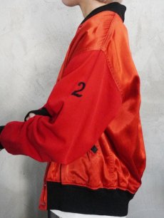 画像2: 40〜50's GENERAL ATHLETIC PRODUCTS CO. "DENISON Hydn oil inc" チェーン刺繍 コットン×サテン ボタンスタジャン SIZE40 (2)