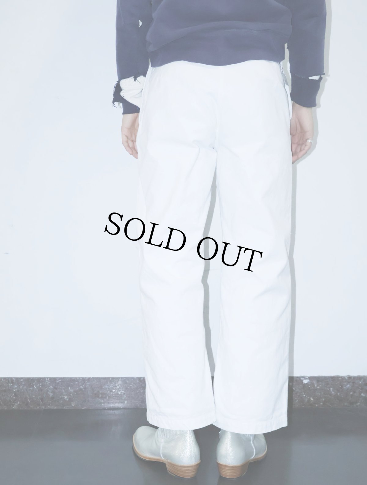 画像3: 60〜70's FRENCH MILITARY コットンセーラーパンツ W31 (3)