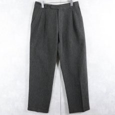 画像2: Sartoria LEWEL ITALY製 ストライプ柄 ビスコース×ウール 2タックスラックス W31 (2)