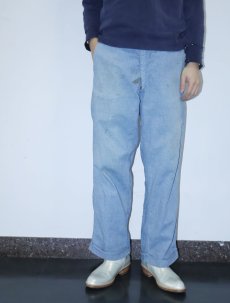 画像2: 〜60's ピンチェック柄 コットンワークパンツ W33 (2)