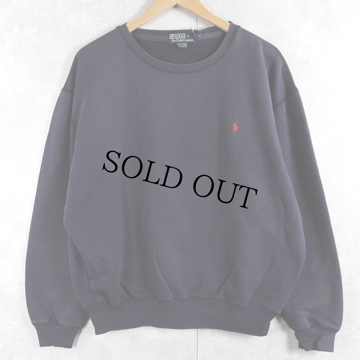 画像1: POLO Ralph Lauren ロゴ刺繍スウェット NAVY M (1)