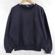 画像1: POLO Ralph Lauren ロゴ刺繍スウェット NAVY M (1)