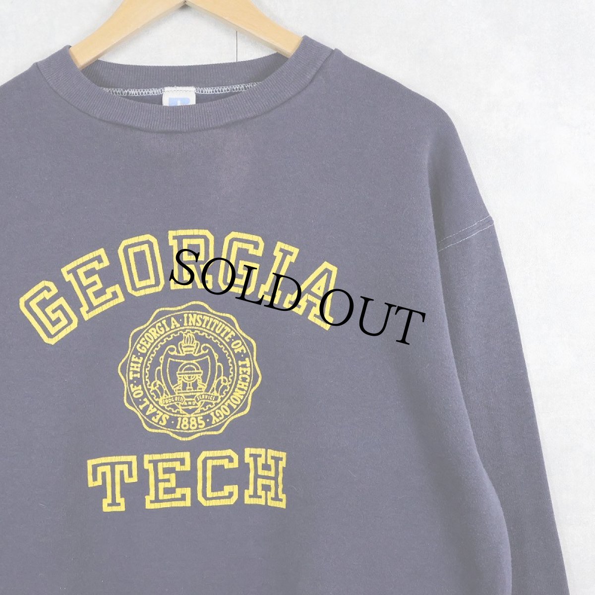 画像1: 80's RUSSELL ATHLETIC USA製 "GEORGIA TECH" プリントスウェット L (1)