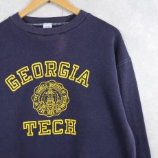 画像1: 80's RUSSELL ATHLETIC USA製 "GEORGIA TECH" プリントスウェット L (1)