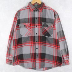 画像1: 90's TIMBER TRAIL チェック柄 ヘビーネルシャツ L (1)