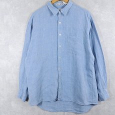 画像1: Saks Fifth Avenue リネンシャツ L (1)