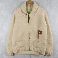 画像2: 60's 馬柄 ショールカラー カウチンニットジャケット (2)