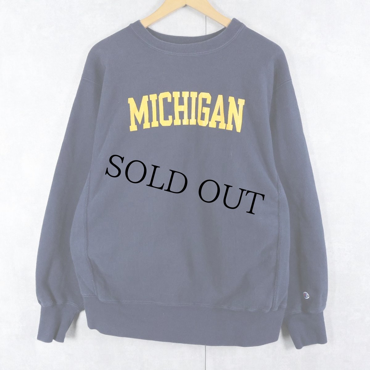 画像1: 80's Champion REVERSE WEAVE トリコタグ USA製 "MICHIGAN" プリントスウェット NAVY XL (1)