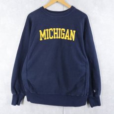 画像1: 80's Champion REVERSE WEAVE トリコタグ USA製 "MICHIGAN" プリントスウェット NAVY XL (1)