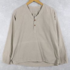 画像1: 80's ロシア軍 ヘンリーネックスリーピングシャツ 後染め (1)