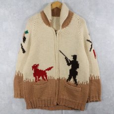 画像1: 70's ハンター柄 カウチンニットジャケット (1)