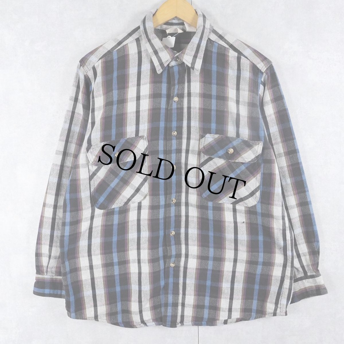 画像1: 90's FIVE BROTHERS チェック柄 ヘビーネルシャツ L (1)