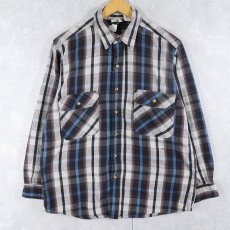画像1: 90's FIVE BROTHERS チェック柄 ヘビーネルシャツ L (1)