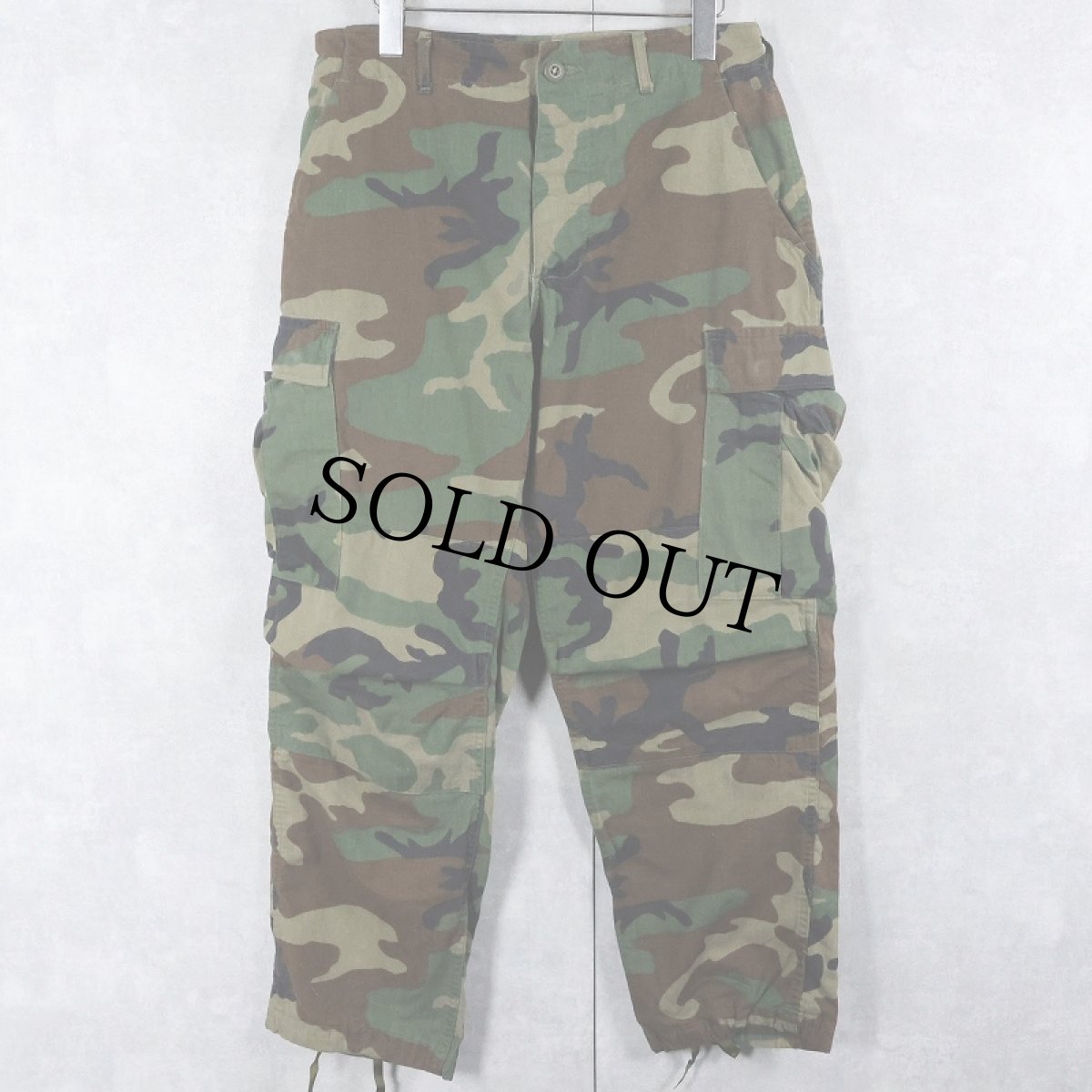 画像1: 80's U.S.ARMY ウッドランドカモ柄 BDUカーゴパンツ SMALL-SHORT (1)