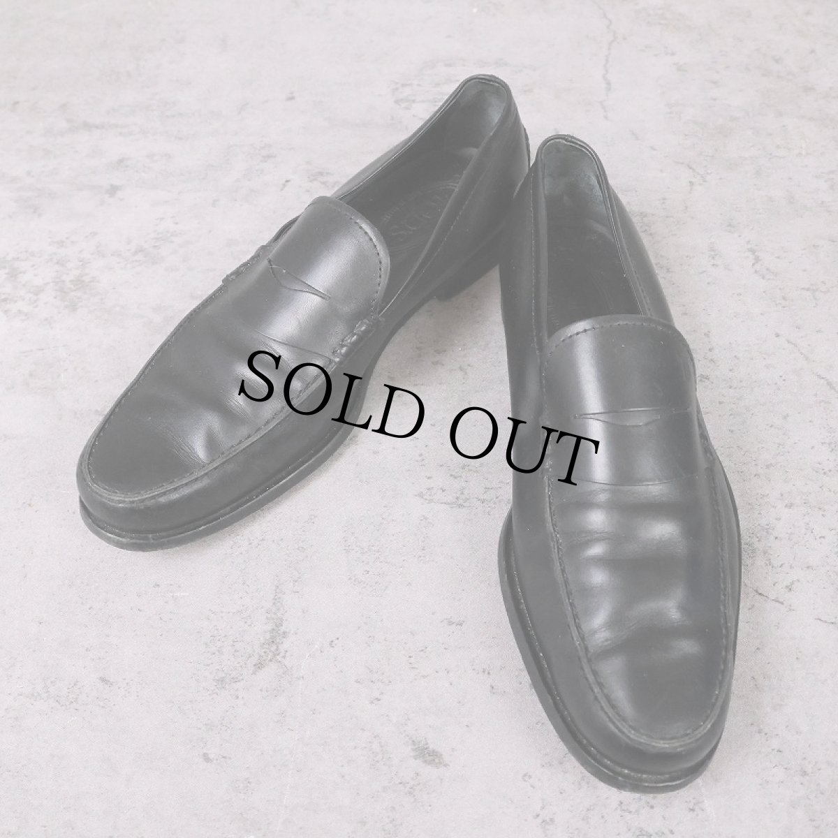 画像1: TOD'S ITALY製 レザーローファー BLACK 27cm (1)
