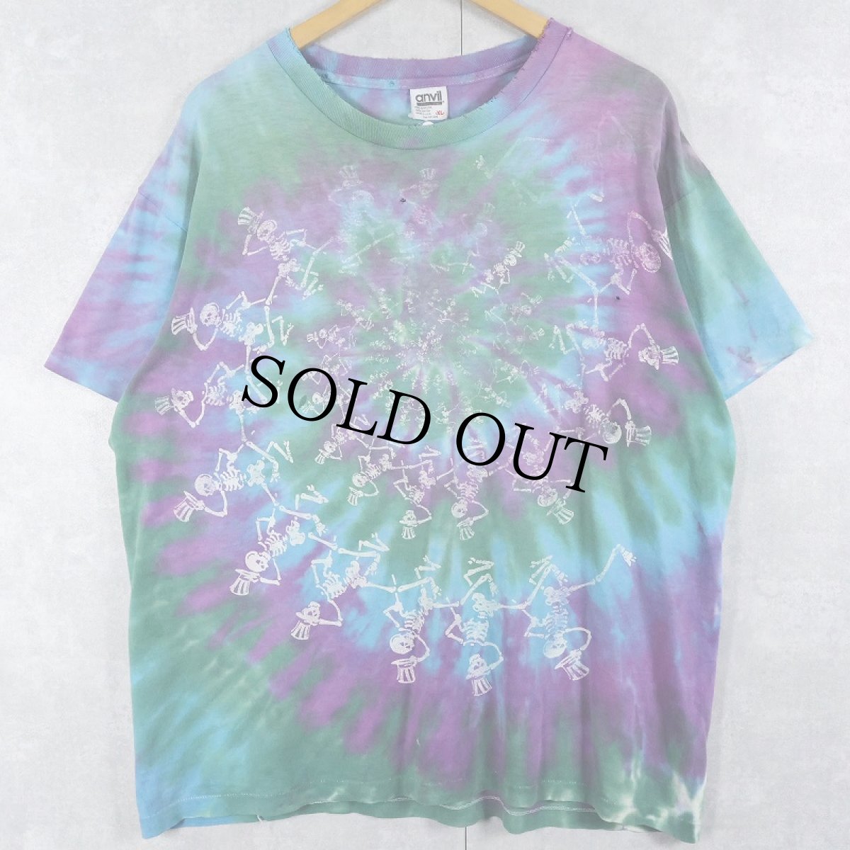 画像1: 90's GRATEFUL DEAD SA製 タイダイ ロックバンドTシャツ XL (1)