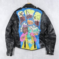 画像1: 60's HARLEY-DAVIDSON ハンドペイント ダブルライダースジャケット BLACK (1)