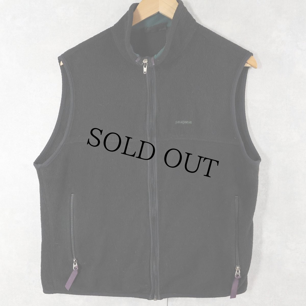 画像1: 90's Patagonia USA製 シンチラフリースベスト BLACK M (1)