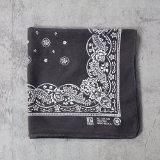 画像1: 80's PARIS ACCESSORIES,INC. USA製 花柄 バンダナ BLACK (1)