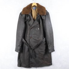 画像1: POLO Ralph Lauren "M-69F TYPE" 襟ボア レザーコート XL (1)