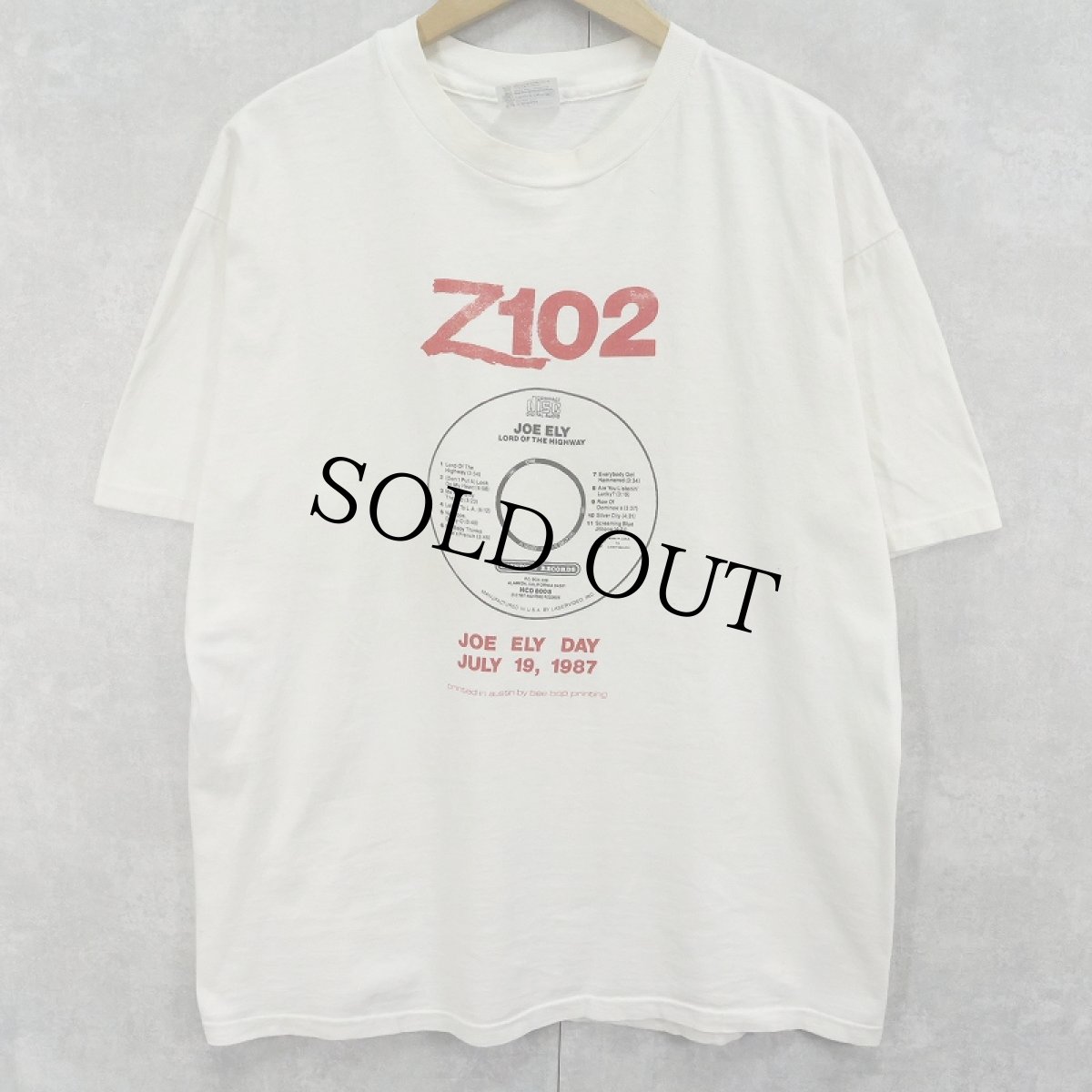 画像2: 80's Joe Ely USA製 "Z102" シンガーソングライター アルバムプリントTシャツ XL (2)