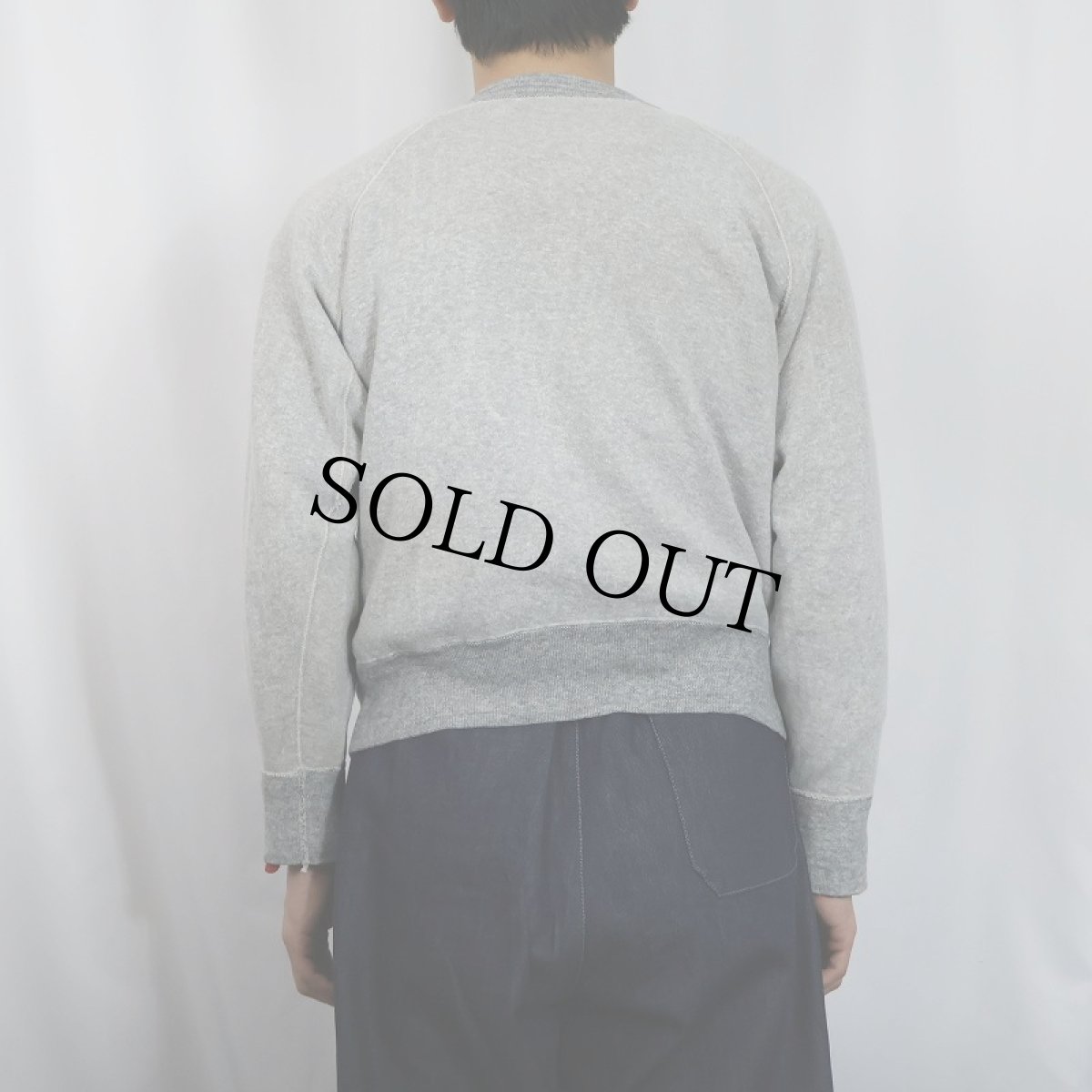 画像3: 60's 脇下三角ガゼット 無地 ラグランスウェット (3)