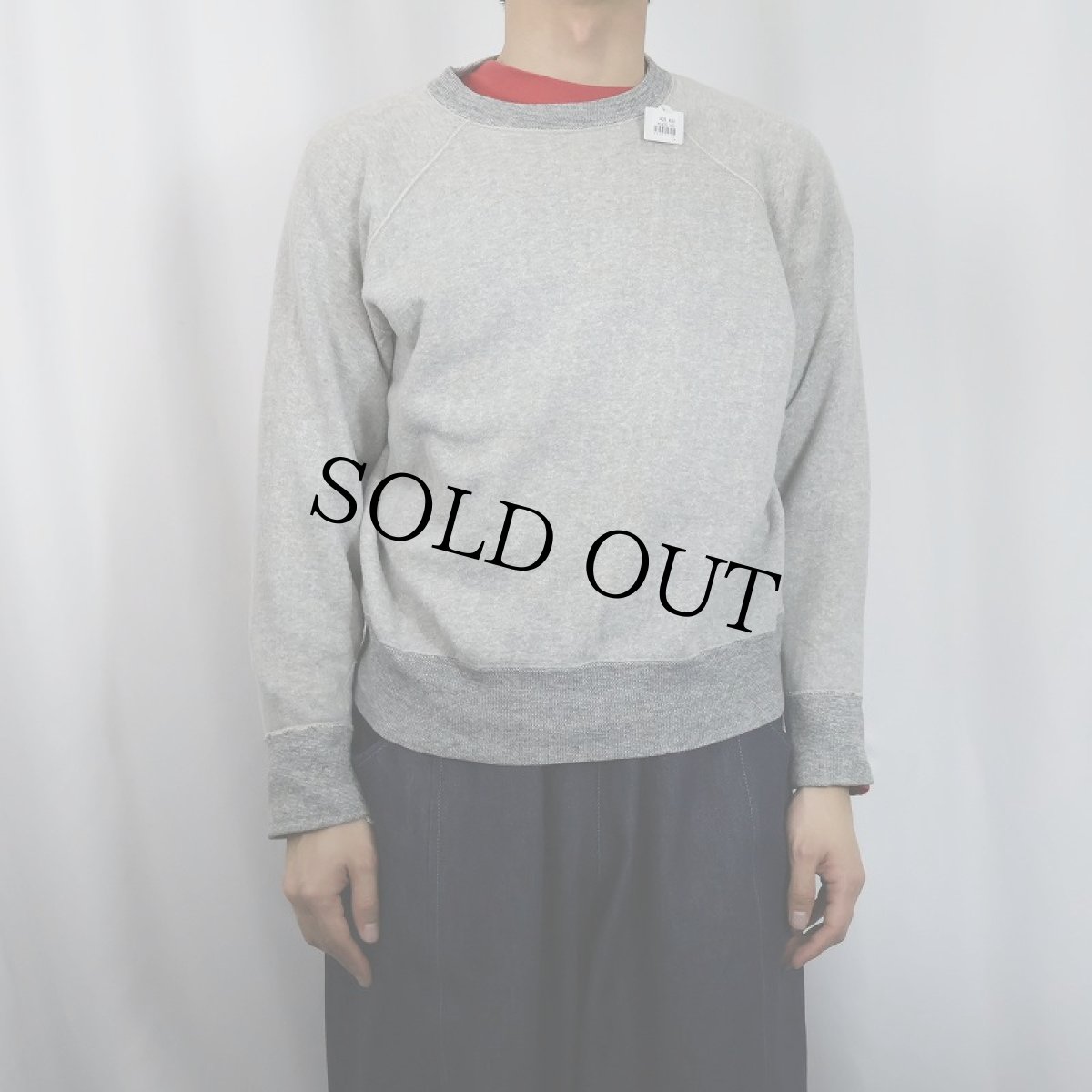 画像2: 60's 脇下三角ガゼット 無地 ラグランスウェット (2)