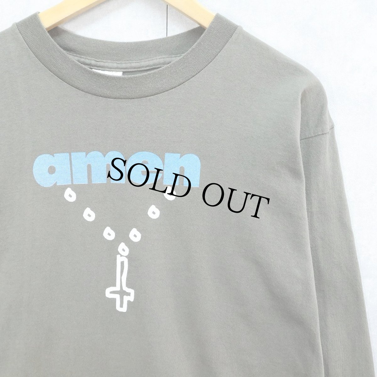 画像1: 90's FL Robinson CANADA製 "amen" プリントロンT L (1)