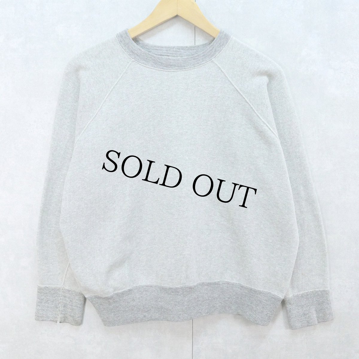 画像1: 60's 脇下三角ガゼット 無地 ラグランスウェット (1)