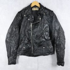 画像2: 60's HARLEY-DAVIDSON ハンドペイント ダブルライダースジャケット BLACK (2)