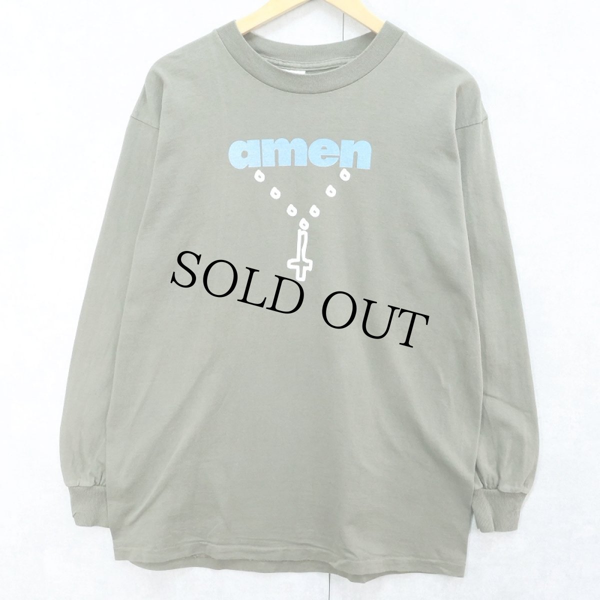 画像2: 90's FL Robinson CANADA製 "amen" プリントロンT L (2)