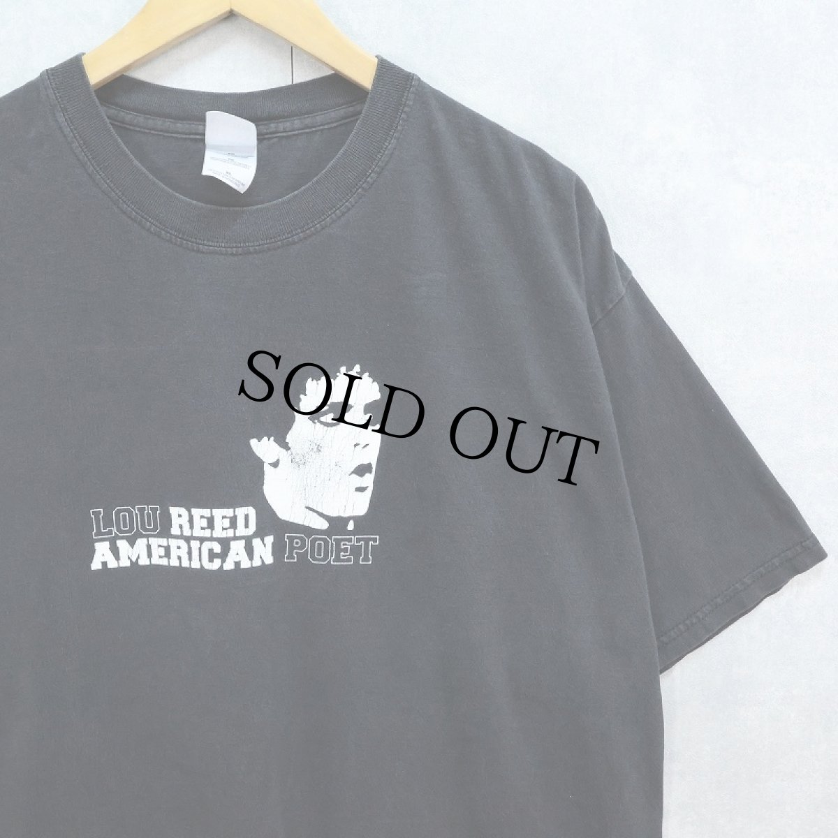 画像1: 2000's LOU REED シンガーソングライター プリントTシャツ BLACK XL (1)