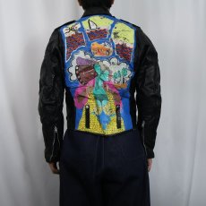 画像4: 60's HARLEY-DAVIDSON ハンドペイント ダブルライダースジャケット BLACK (4)