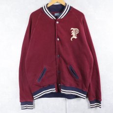 画像1: POLO Ralph Lauren ワッペン付き 裏サーマル スウェットスタジャン XL (1)
