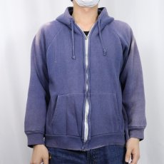 画像2: 〜80's 裏サーマル フェードスウェットジップパーカー M (2)