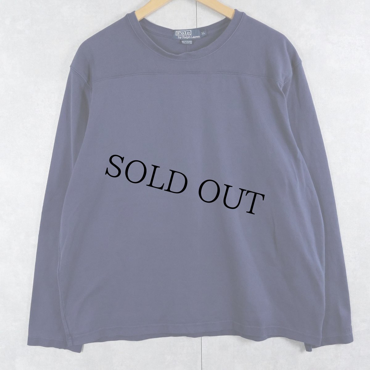 画像1: POLO Ralph Lauren 無地 フットボールロンＴ NAVY XL (1)