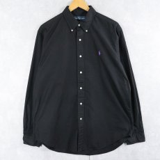 画像1: Ralph Lauren "CLASSIC FIT" コットンボタンダウンシャツ BLACK L (1)