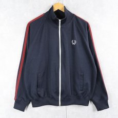 画像1: FRED PERRY サイドライン トラックジャケット BLACK L (1)