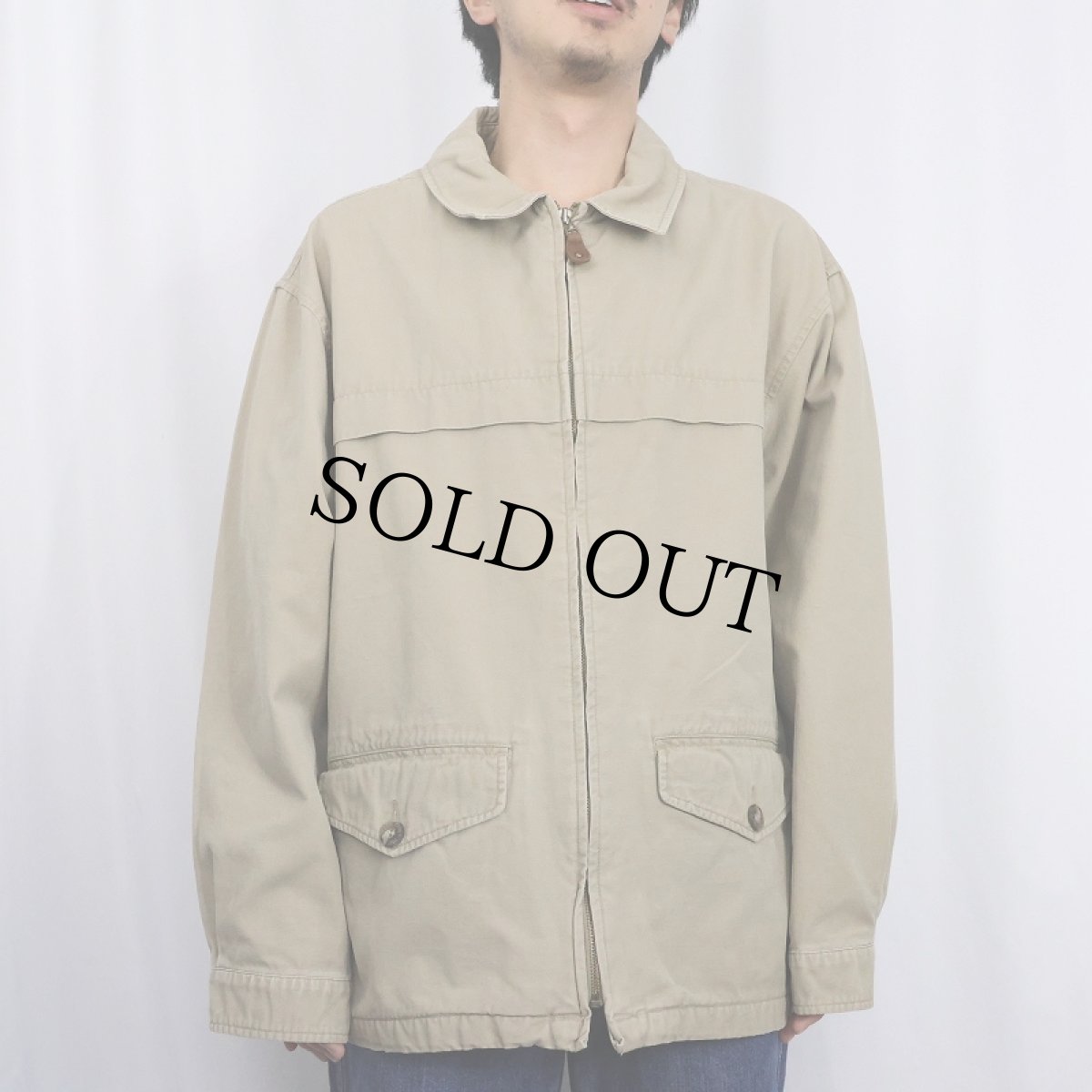 画像2: Eddie Bauer コットンジップジャケット M (2)