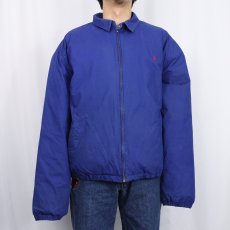 画像2: POLO Ralph Lauren ロゴ刺繡 チンスト付き コットンダウンジャケット XL  (2)
