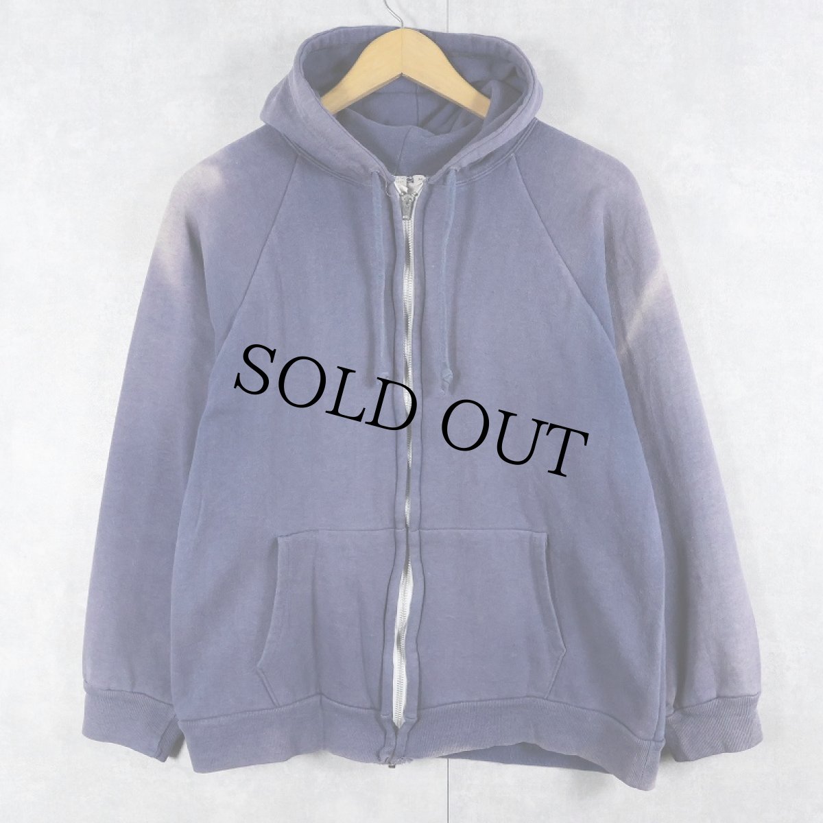 画像1: 〜80's 裏サーマル フェードスウェットジップパーカー M (1)