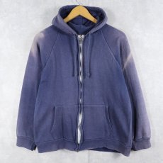 画像1: 〜80's 裏サーマル フェードスウェットジップパーカー M (1)